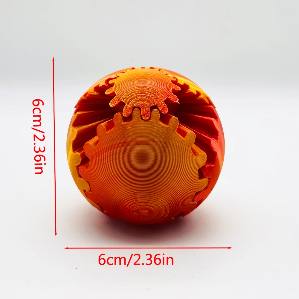 Gear Ball-3D Printed Gear Ball Spin or Cube Fidget Toy, Sphere, Fidget Toy, Stress Ball, GearSphere Desk T
