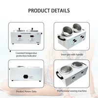 Electric Double Pot Wax Warmer Wax Heater Warmer with LED Display Skin Hair Removal Adjustable Temperature For Beauty Salon Home 5