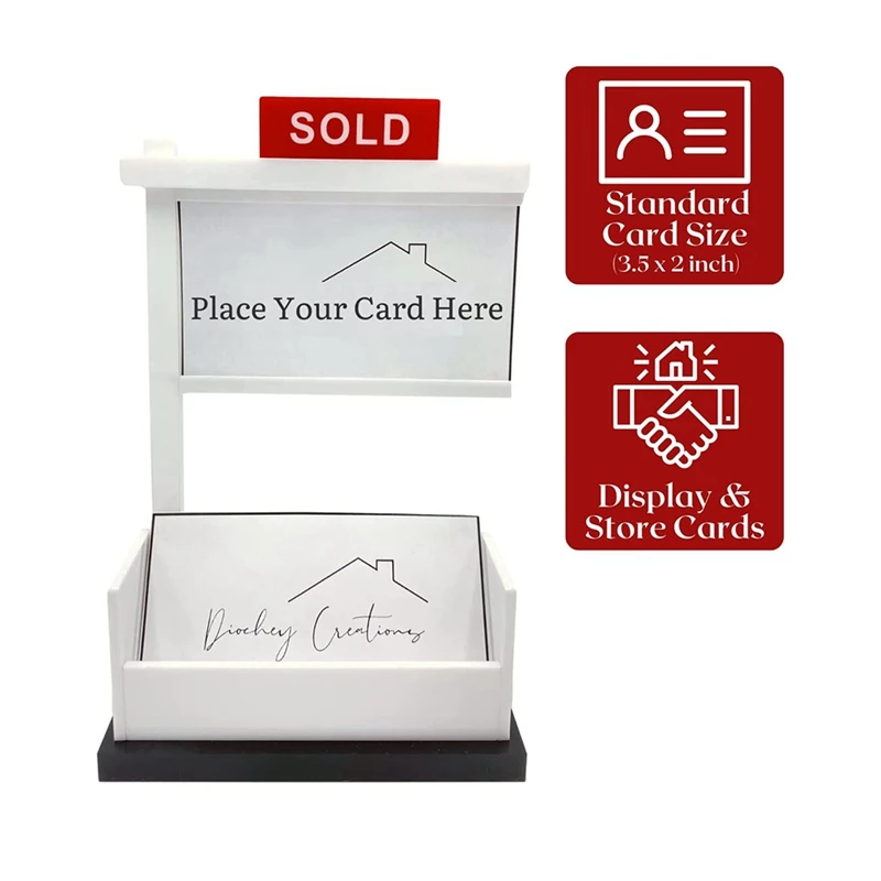 1 PCS Sold Sign Real Estate Business Card Holder Acrylic For Realtor Display Your Own Personalized Business Cards Real Estate