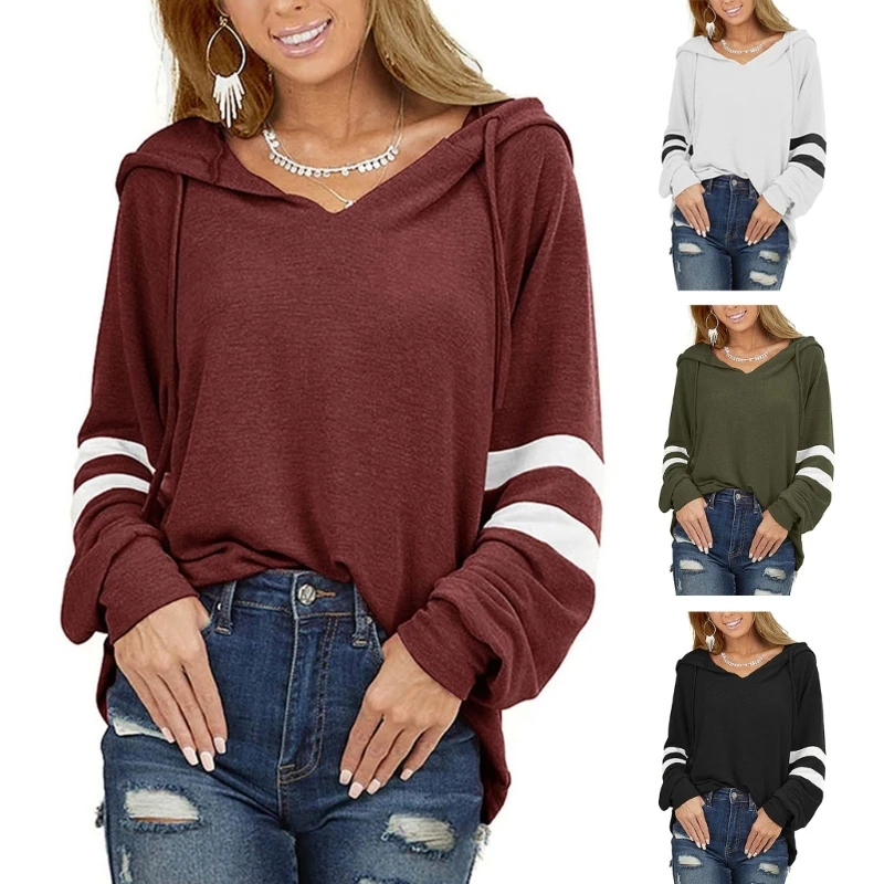 

Womens Casual Hoodies Long Sleeve Drawstring Lightweight Hooded Sweatshirt Loose Pullover Tops Dropship
