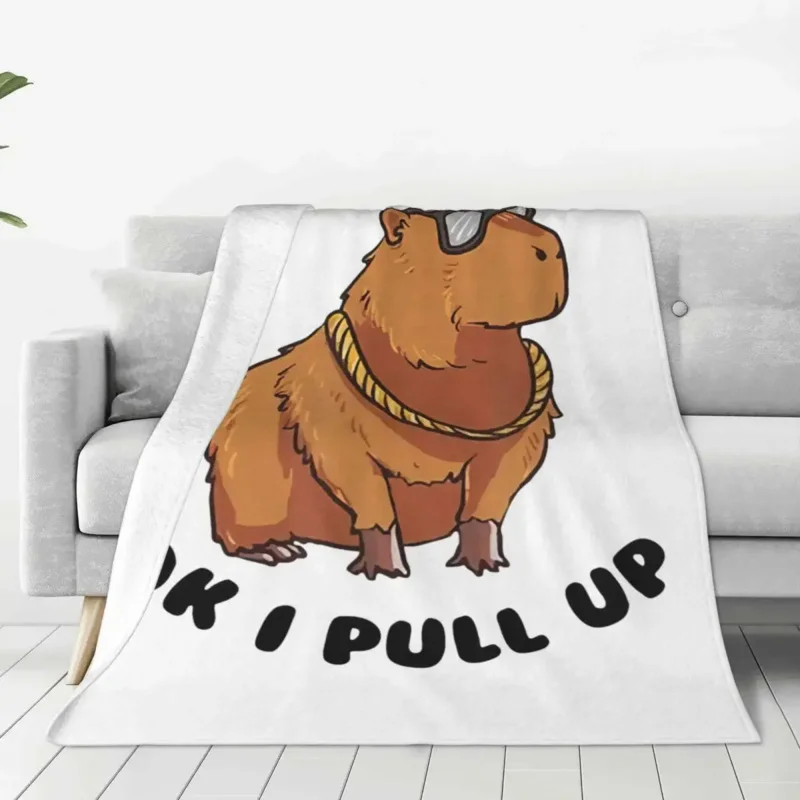 

Фланелевое креативное одеяло с животными capyбара для дома, гостиницы, дивана, ковер