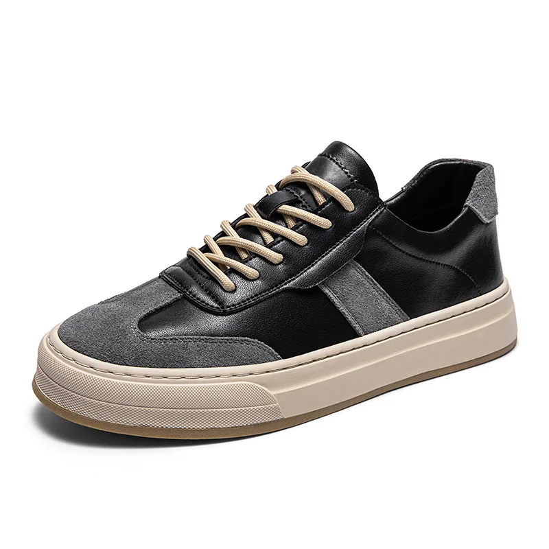 

New Men Sneakers Genuine Leather Casual Shoes Fashion Skateboarding Shoes Brand Designer Men Flat Shoes