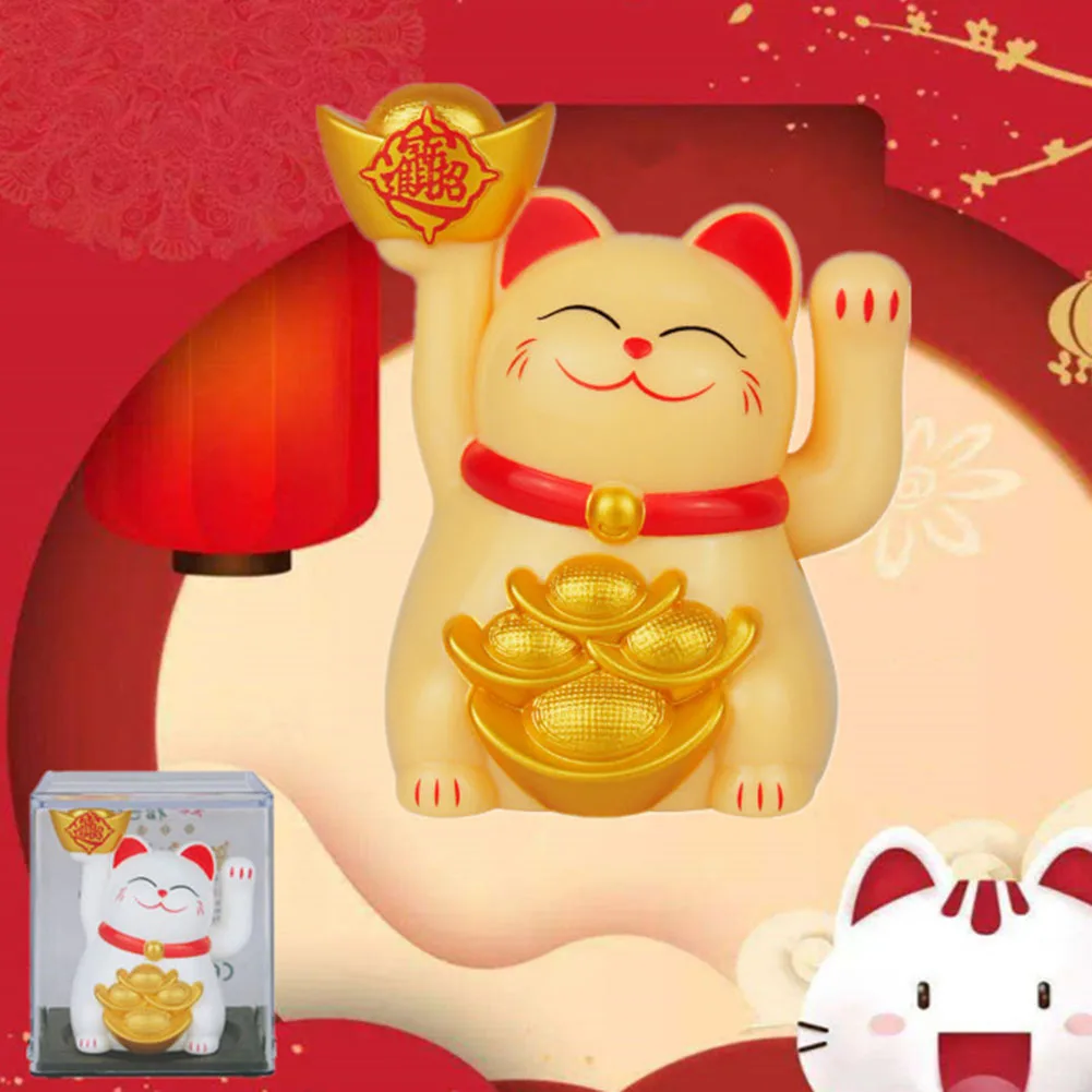 

Solar Lucky Cat Waving Feng Shui Cat Shop Household Desktop Decoration Bringing Good Luck Wealth Gift For Friend 57x5x4.5cm