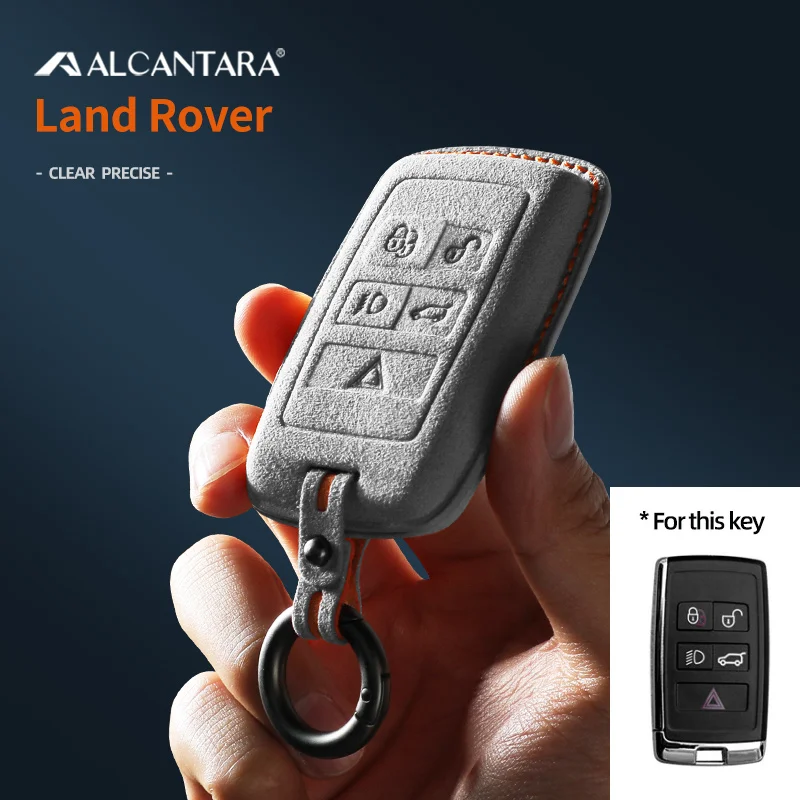 

Alcantara Suede Car Key Case Bag Suitable For Land Rover Range Rover Sport Discovery Defender Velar Evoque Pure handmade sewing