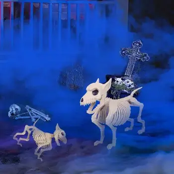 1Piece Little Wolf Skeleton Creative Animal Skeleton Halloween Home Ornament Decoration Indoor Outdoor Garden Decoration