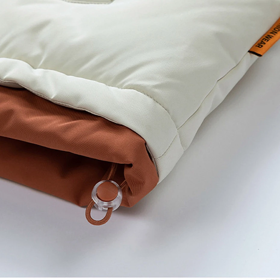 Hooded Patchwork Parkas Men Winter Thick Jacket Coats Fashion Casual Hooded Parkas Male Loose Jackets Black