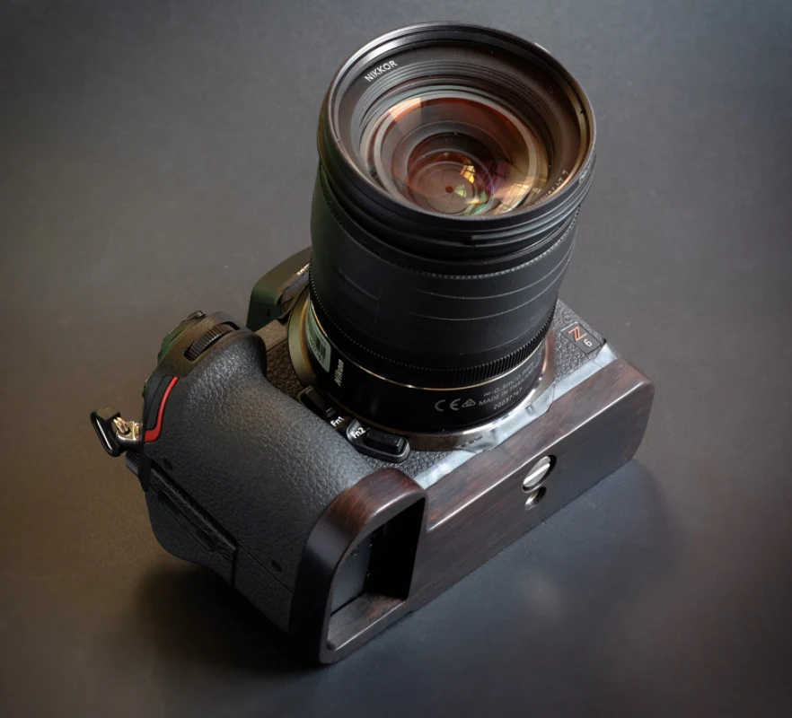 Impugnatura Per Fotocamera In Legno Fatta A Mano Per Nikon Z7 Z6 Z5 Ii Piastra Di Base Noce Di Ebano