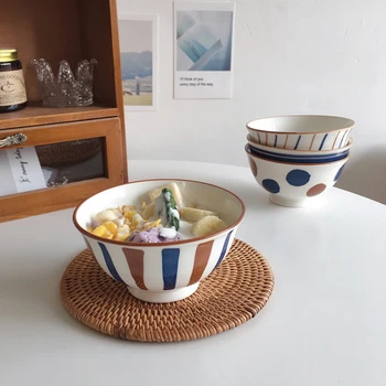 일본식 가정용 세라믹 그릇, 우유 귀리, 요구르트 샐러드, 디저트, 과일, 쌀, 수프, 아침 식사 그릇, 주방 용품, 4.7 인치