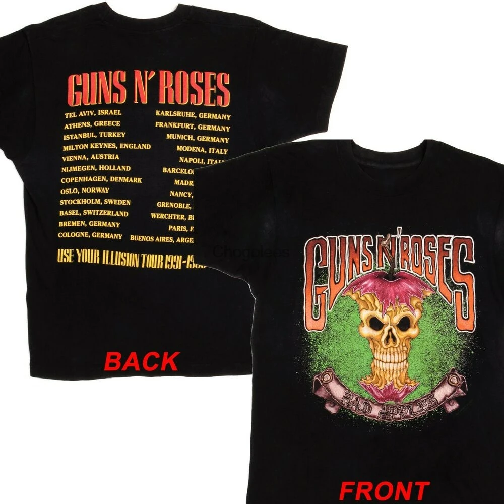 rense via balance Vintage 1993 Guns N' Roses Bad Apples Use Your Illusion Tour T-shirt Unisex  Size - Tailor-made T-shirts - AliExpress