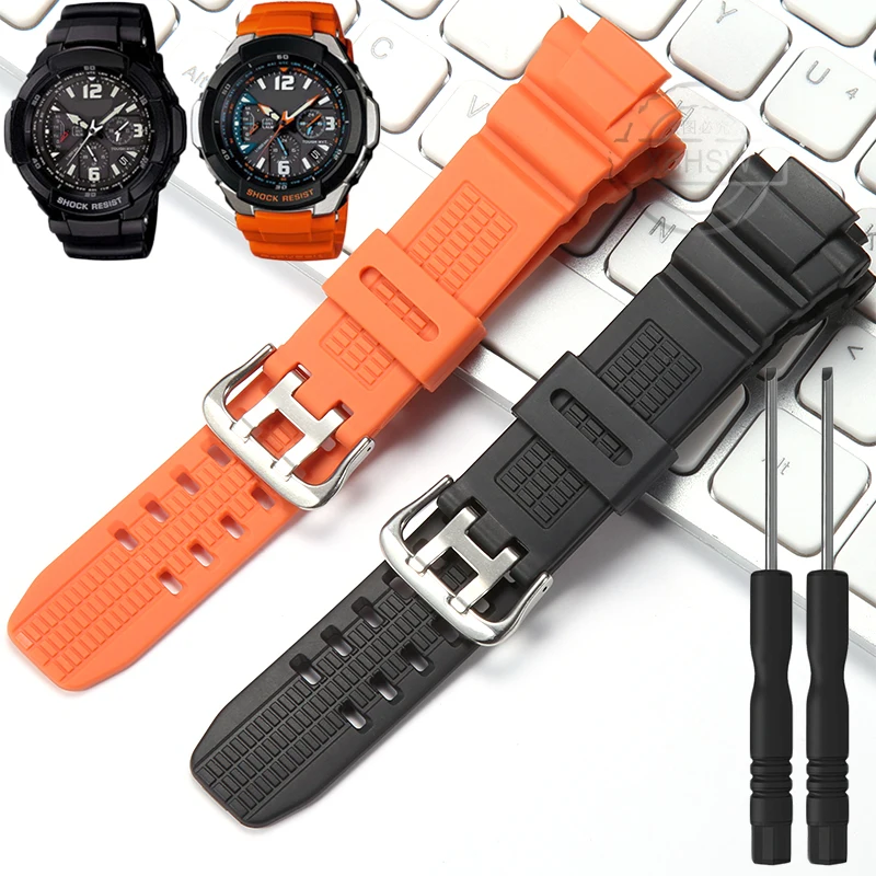 Cinturino In Gomma Siliconica Adatto Per Casio G-Shock Gw-3000B 3500B 2500B 2000G-1500 Cinturino Da Uomo Nero Arancione Sostituire Il Braccialetto