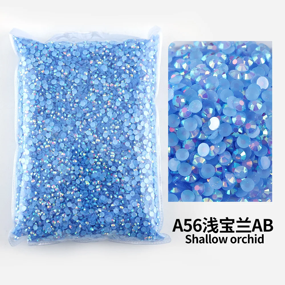 Bulk Wholesale Jelly Color AB Transparent Faceted FlatBack Resin Rhinestones for Nail Art & Garment Decoration