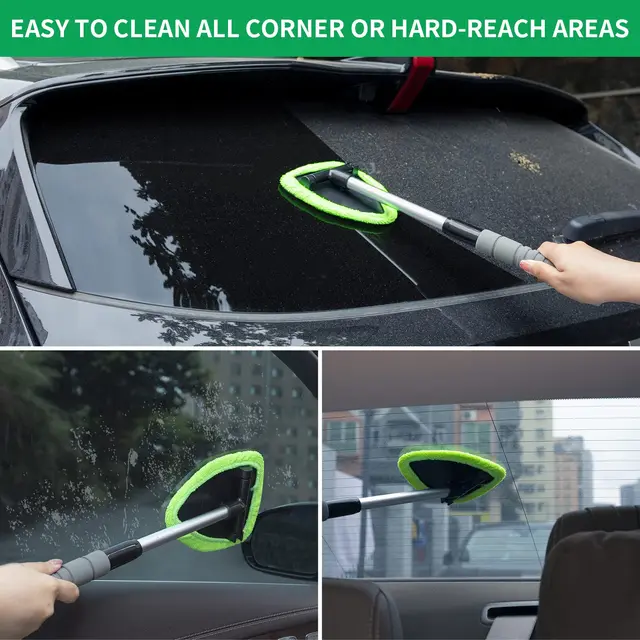 Car Windshield Cleaner Brush Extendable Windshield Cleaning Tool 180°  Rotating Head Telescopic Anti-fog Auto Window Cleaning Kit - AliExpress