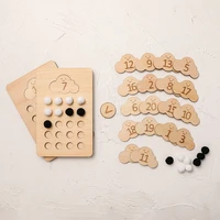 Children Wooden Montessori Toys Number Counting Math Game Educational Toys Ten Grid For Kids Early Education Preschool Training 1