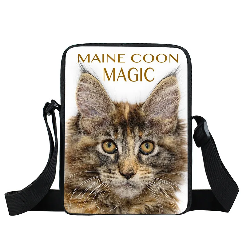 Women Messenger Bag Women Tote Bags Cute Black Maine Cats / Sphynx Cat Print Shoulder Bag Women Handbags Small Clutch Messenger Bag Girls Crossbody Bags