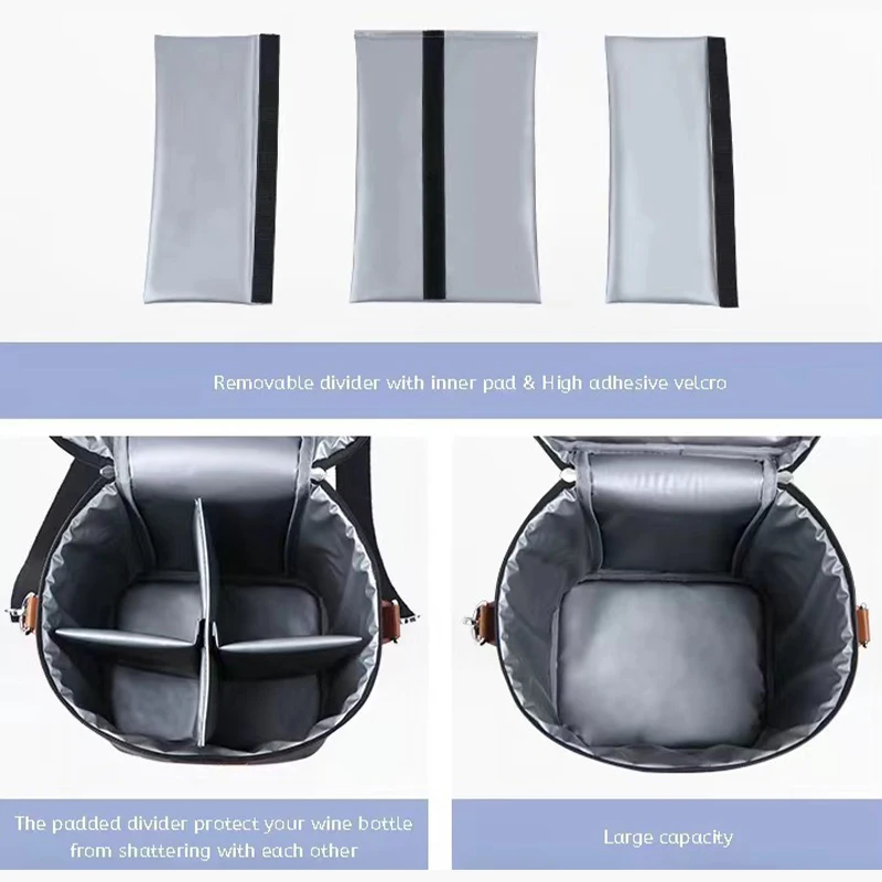 Sac Isotherme à Vin Pour 2 Bouteilles - Transport Étanché Avec Bandoulière Oxford Pour Voyage Et Cadeaux