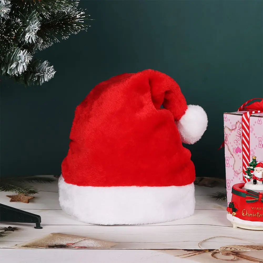 Classic Christmas Hats Comfortable Party Supplies Festival Holiday Plush Santa Hats Happy New Year Xmas Caps Merry Christmas