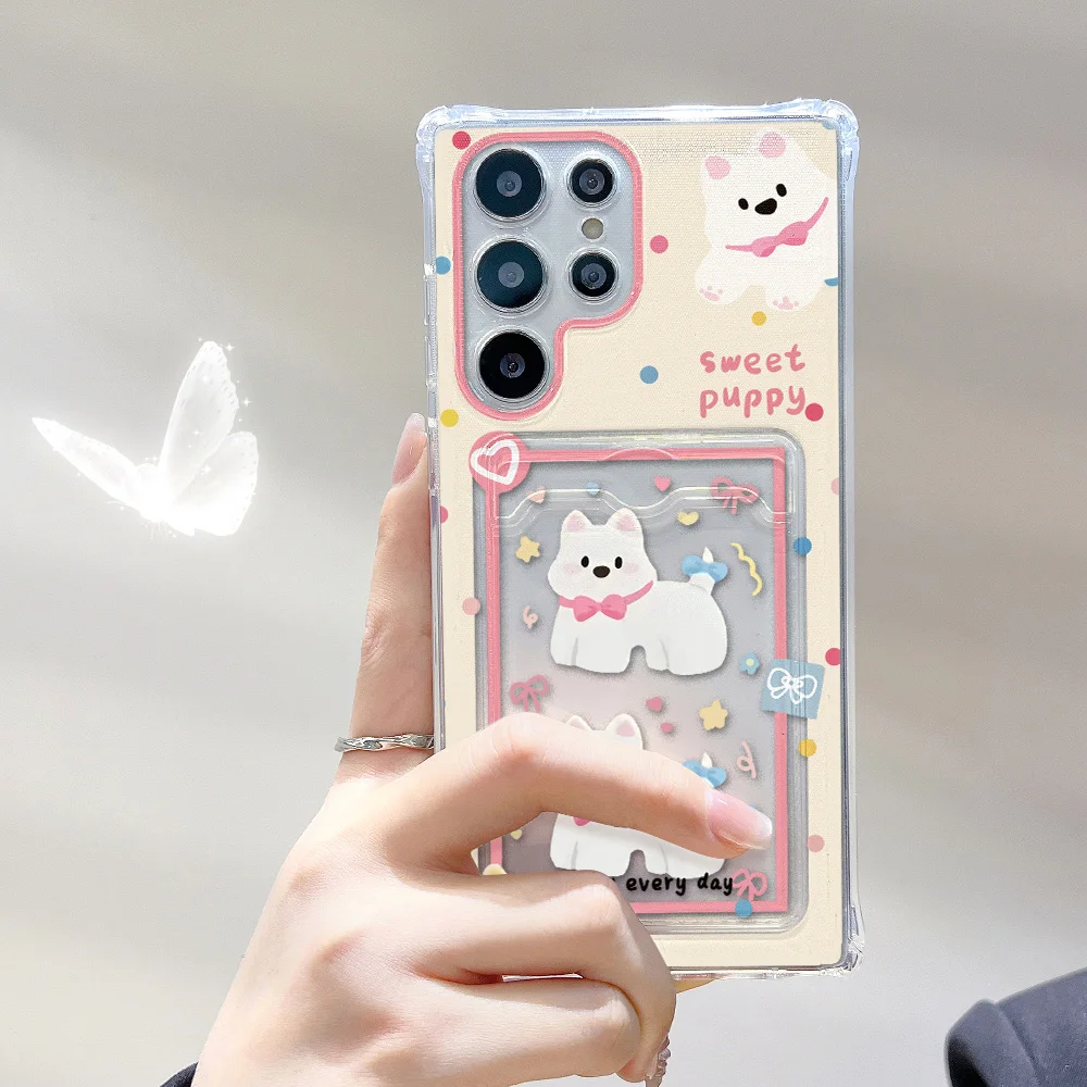 Card Holder Animal Phone Case For Samsung Galaxy S25 Ultra A56 5G A55 A54 A53 S24 FE S23 S22 Plus A52 Soft Silicone Funda Cover 3