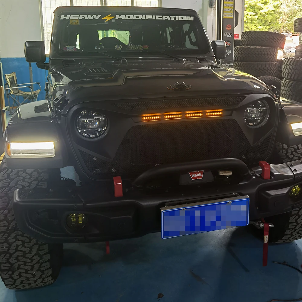 

Черный ABS передний гриль для Jeep for Wrangler JL 2018 + JL1235