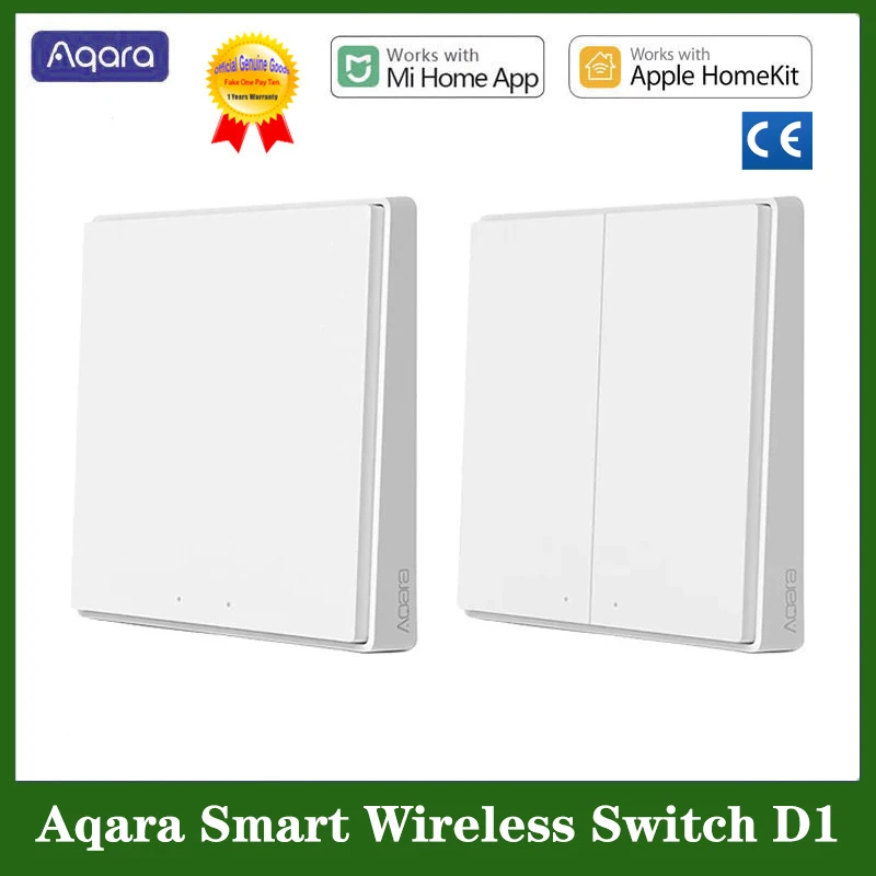 

Aqara Wall Switch D1 Zigbee Smart Wireless Key Light Button Wifi Remote Control Aqara Switch Support Mijia APP HomeKit