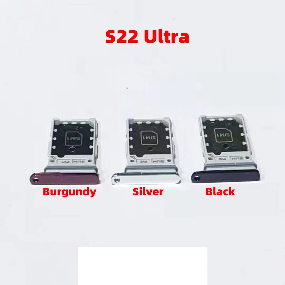 New SIM Card Tray For Samsung Galaxy S22, S22 Plus, S22 Ultra Dual