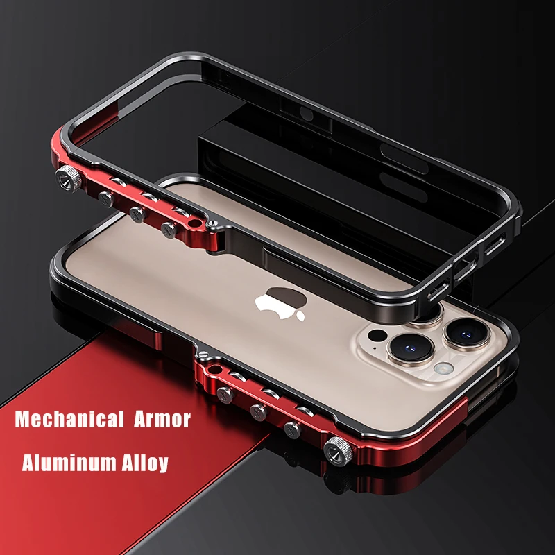 Aluminum Alloy Bumper Case For IPhone 16 Pro Max, 15, 14 Series | Metal Frame With Silicone Sides | Slim Protective Hybrid Cover