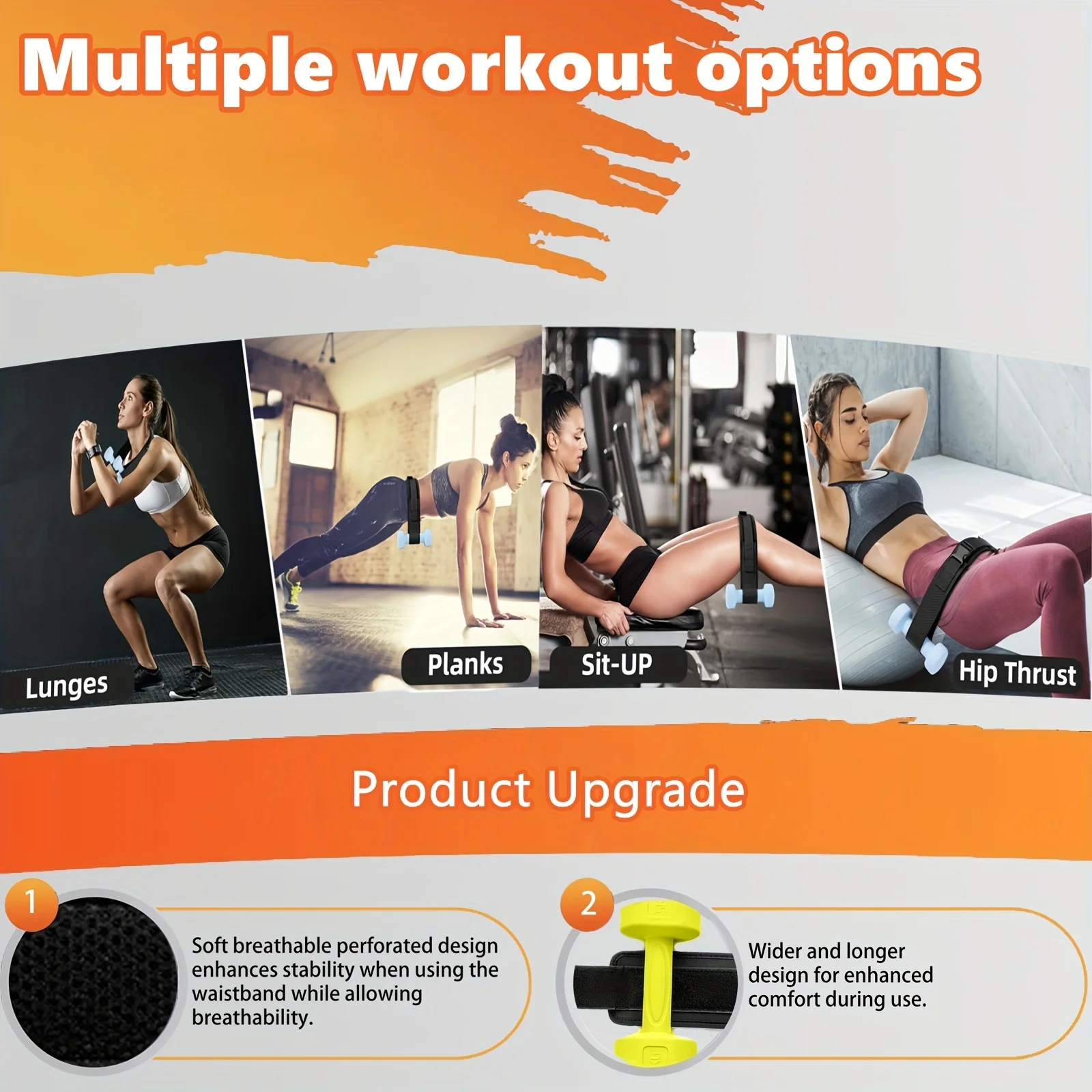 1pc Pro-Grade Hip Thrust Belt - Enhance Strength Training, Body Exercise, and Pilates with Dumbbells and Kettlebells 3