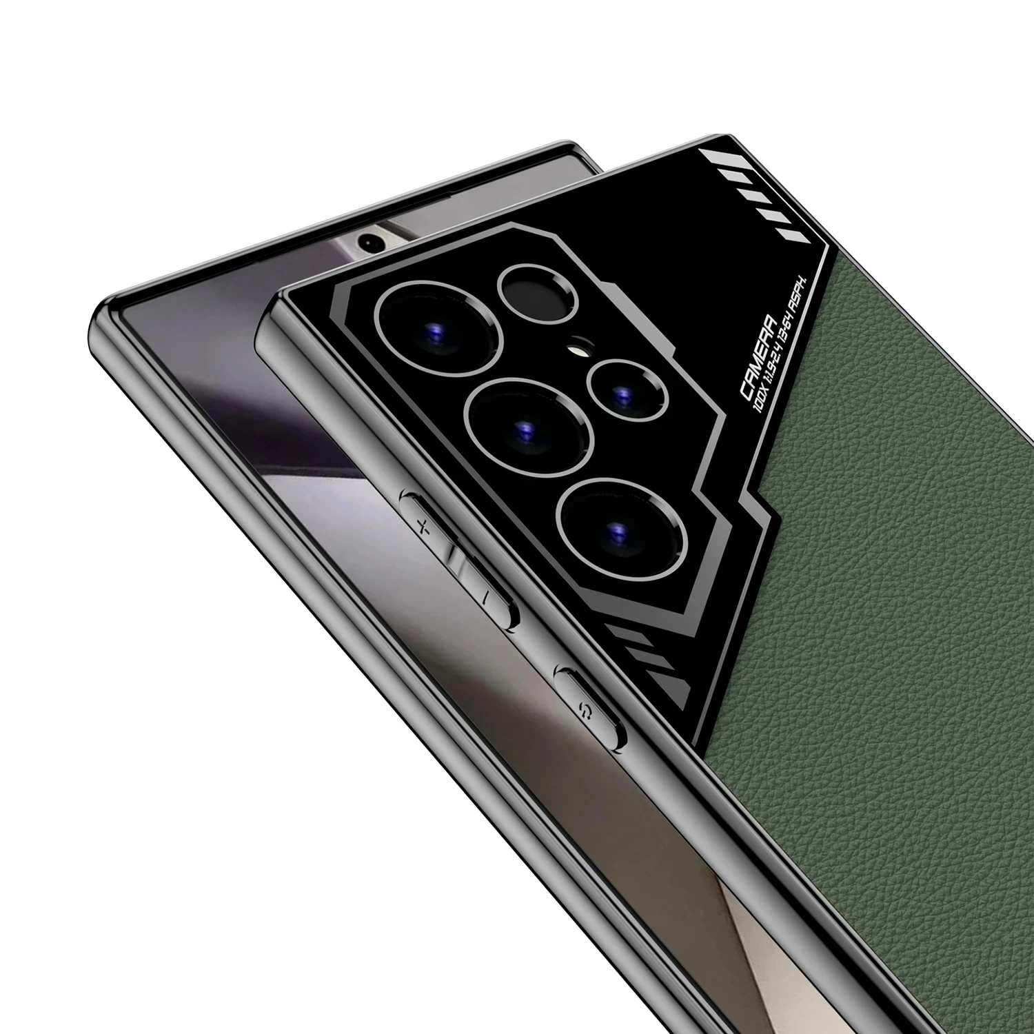 Premium Electroplated PU Leather Phone Case with Camera Protection