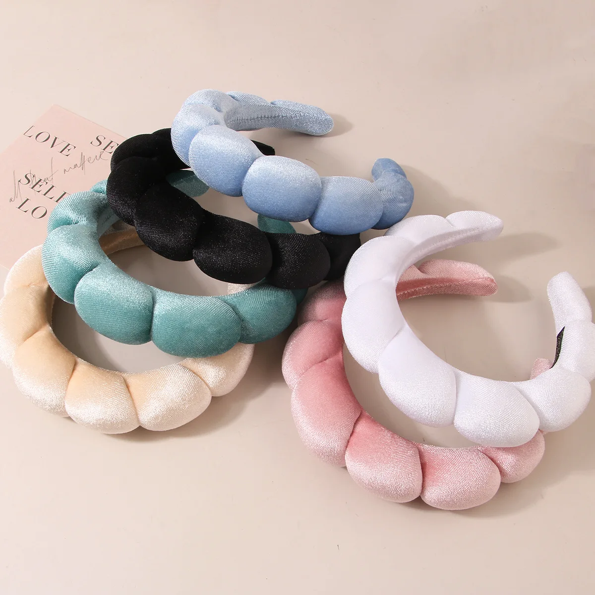 

Sponge Headbands for Women Girls Puffy Hair Band Makeup Bubble Terry Cloth Co Spa Retro Hairband Women Hair Accessories Headwear