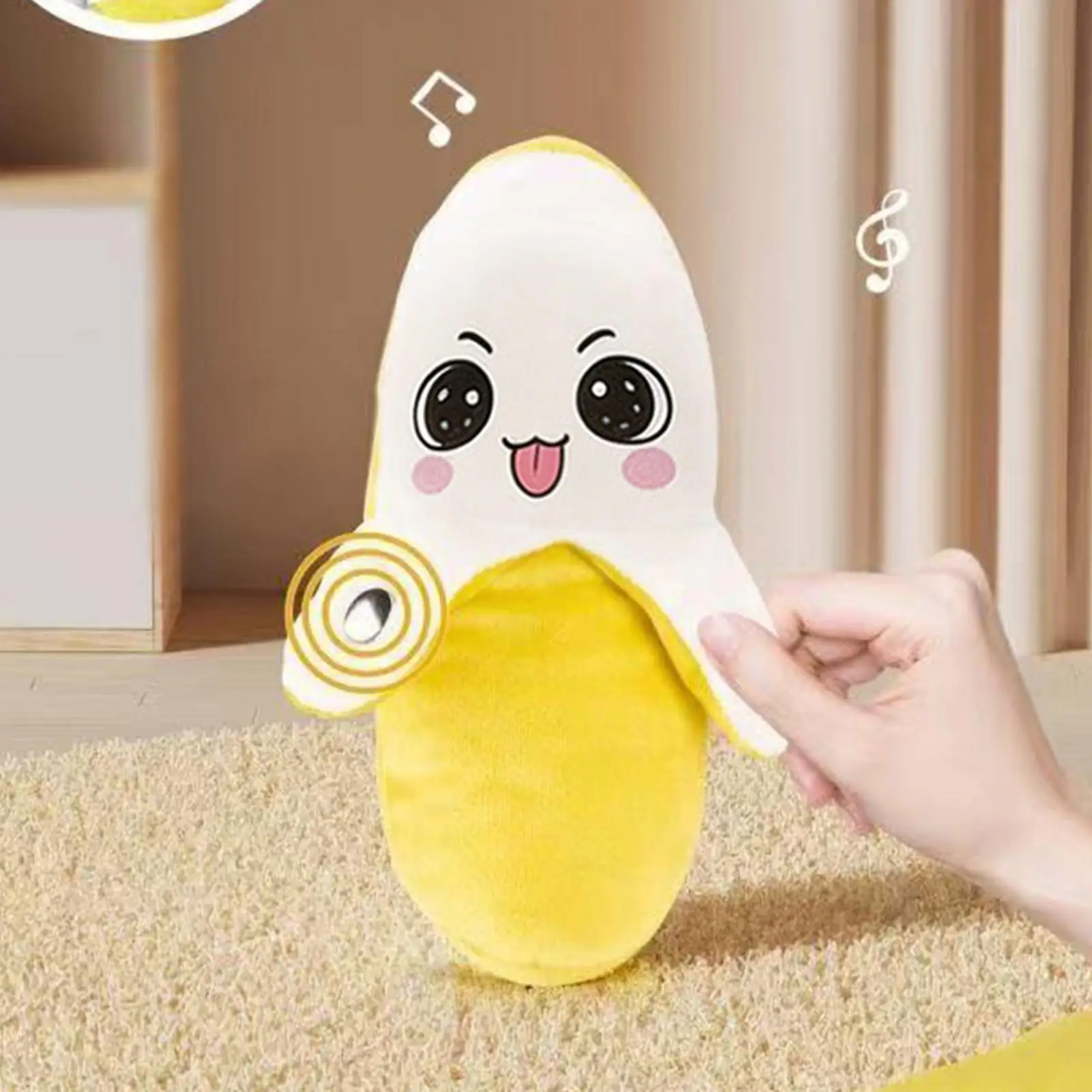15cm 뮤지컬 비트 감지 기능이 있는 바나나 인형 장식품, 생일, 명절, 침실, 기숙사, 집, 소파, 자동차용 바나나 장난감