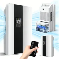Déshumidificateur et purificateur d'air 2-en-1 silencieux pour chambre à coucher, portable pour sous-sol, avec télécommande, minuterie 24H et tuyau de vidange continu 1