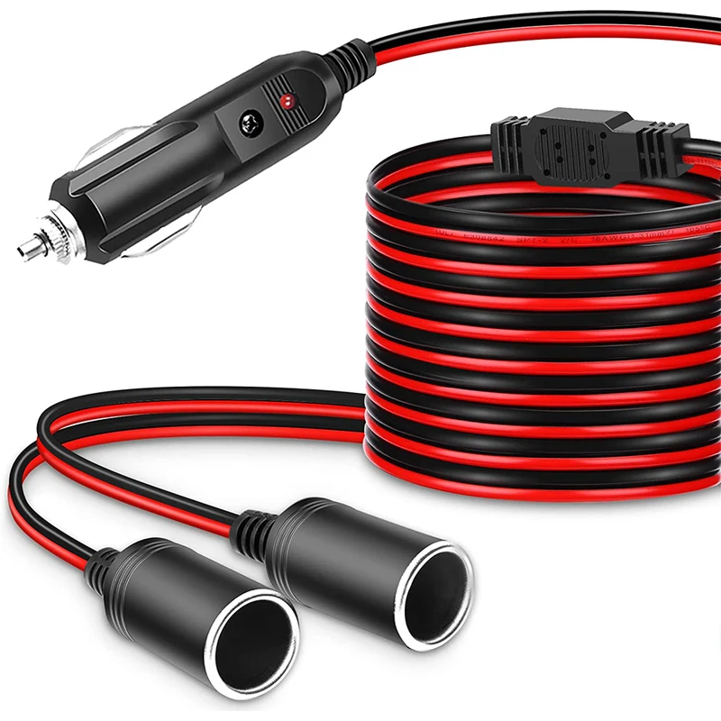 Adattatore Splitter Accendisigari Auto Da 1 A 3 Prese – 12V-24V Con Fusibile 15A E Interruttori On/Off, Prolunga 24 Cm - 5