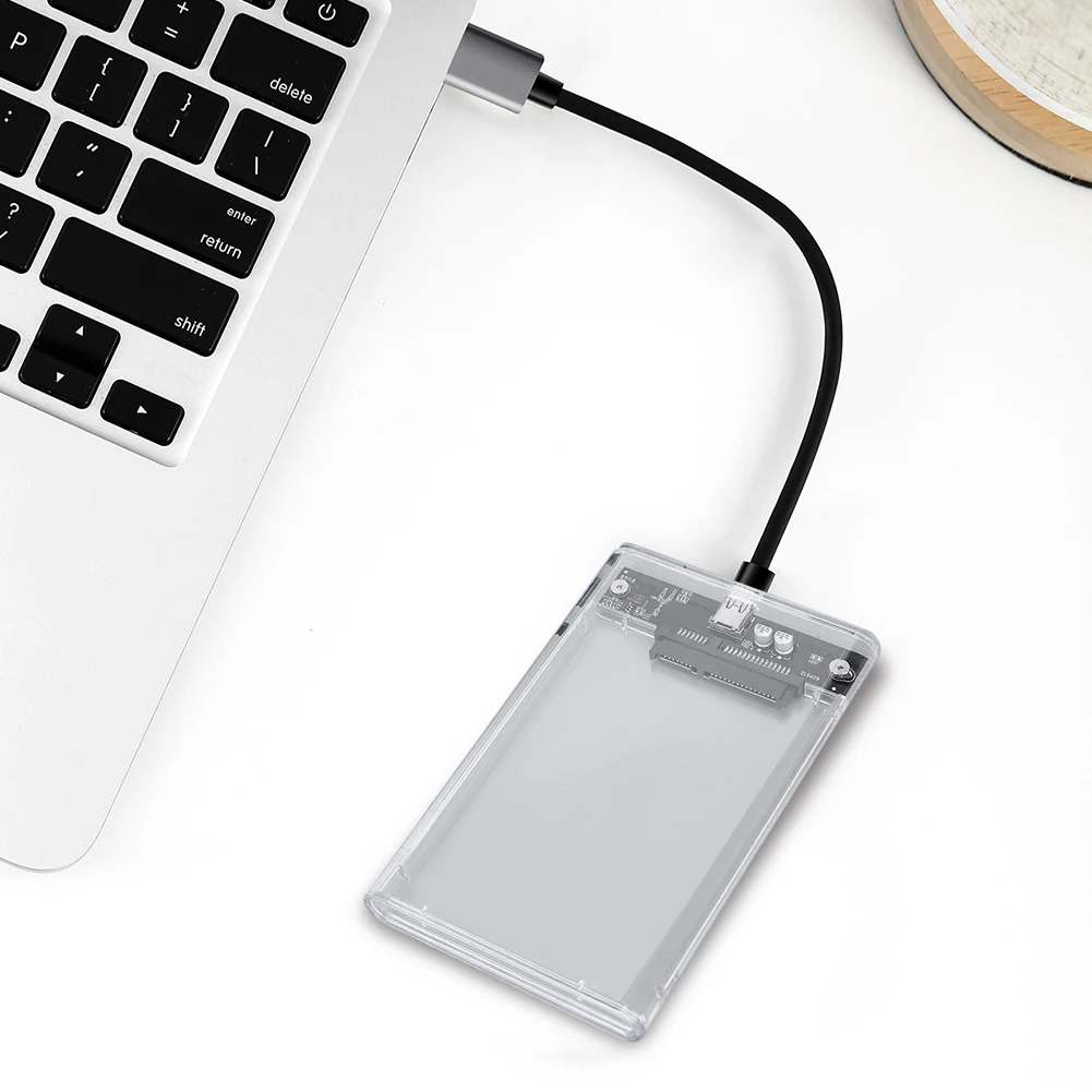 

USB 3,1/Type C прозрачный жесткий диск, внешний жесткий диск без инструментов HDD/SSD, поддержка кабеля UASP в комплекте для 2,5 дюймового 7 мм 9,5 мм SATA HDD SSD