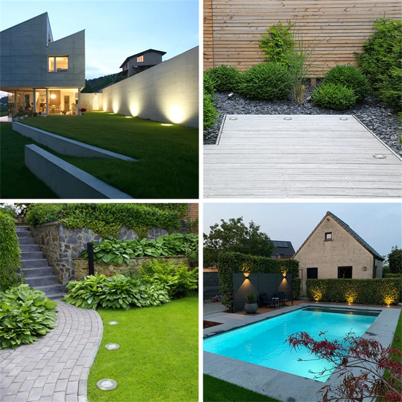 Outdoor Waterproof Led Lamp garden decoration lamps Garden Deck Terrace Floor Light RGB RGBW Recessed Inground Spot Short 12V 24V IP68 Stainless Steel