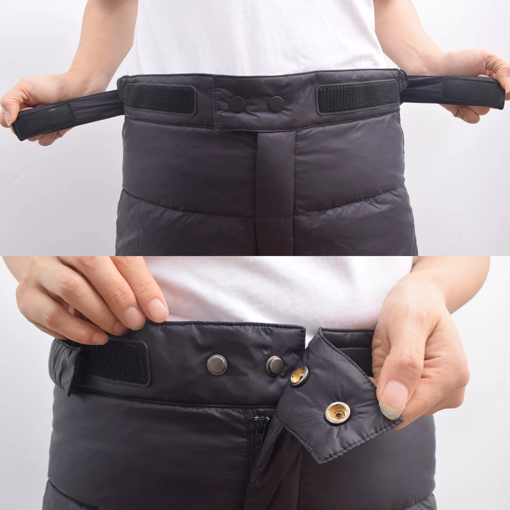 Tapasimme Men's Winter Down Pants | High Waisted Snow Trousers | Small Cargo Black | Buy Now With Express International Delivery - View #9