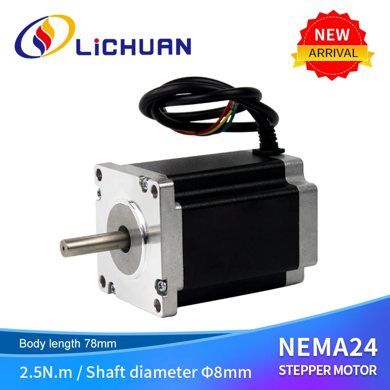 Lichuan Fase Nema 24 Motor de Passo 60 mm 3.1n. m 3a 4-cabo de Chumbo para Impressora 3d Cnc Kit Gravura Fresadora Passo Motor