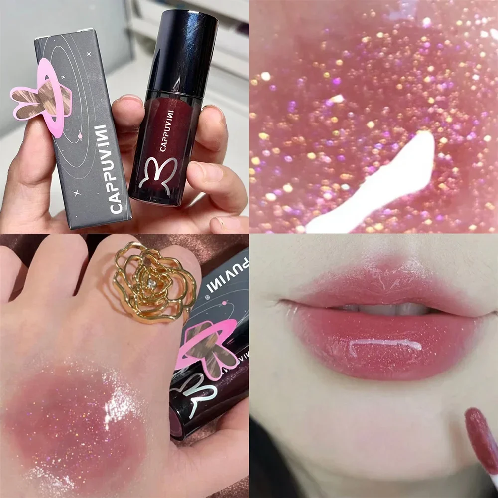 Galaxy Gray Mirror Water Lip Gloss Lip Glaze Shimmer Glass LipOil Liquid Lipstick Waterproof Moisturizing Matte Lips Balm Makeup lip balm lip gloss lip makeup lip glaze lip oil