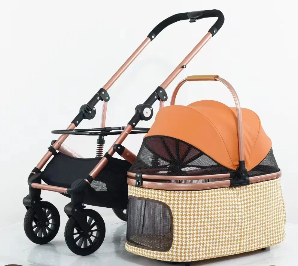 Dog Trolley Extra Large Capacity Pet Outing Trolley Car Bag Separated Foldable Lightweight