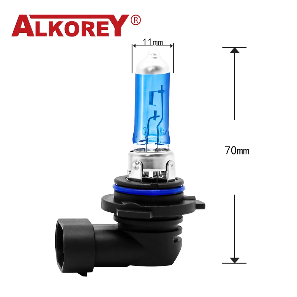 ALKOREY 2 Pcs 9006 HB4 12V 55W 5000K Super White Auto Lights Car Headlight Bulbs Automotive Halogen Lamps 5