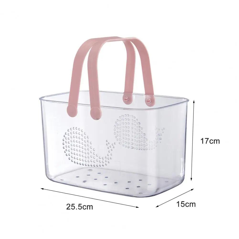 Shampoo Bathroom Rack Bathroom Storage Basket Hollow Out Holes Drainage Transparent Hanging Storage Save Space Deep Household St