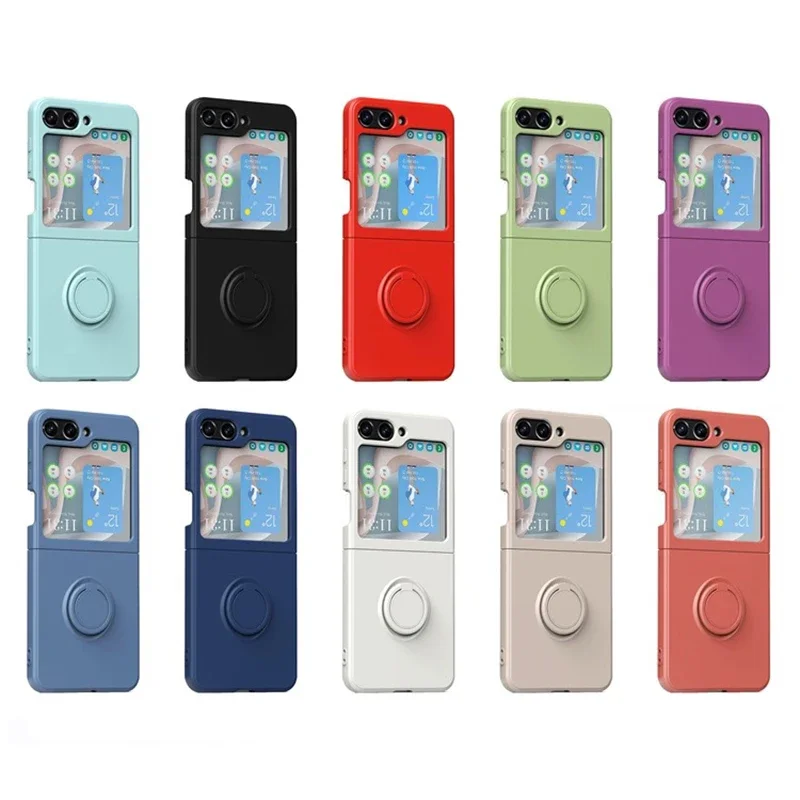 Luxurious Magnetic Ring Stand Silicone Phone Case with Bracket Skin Feel