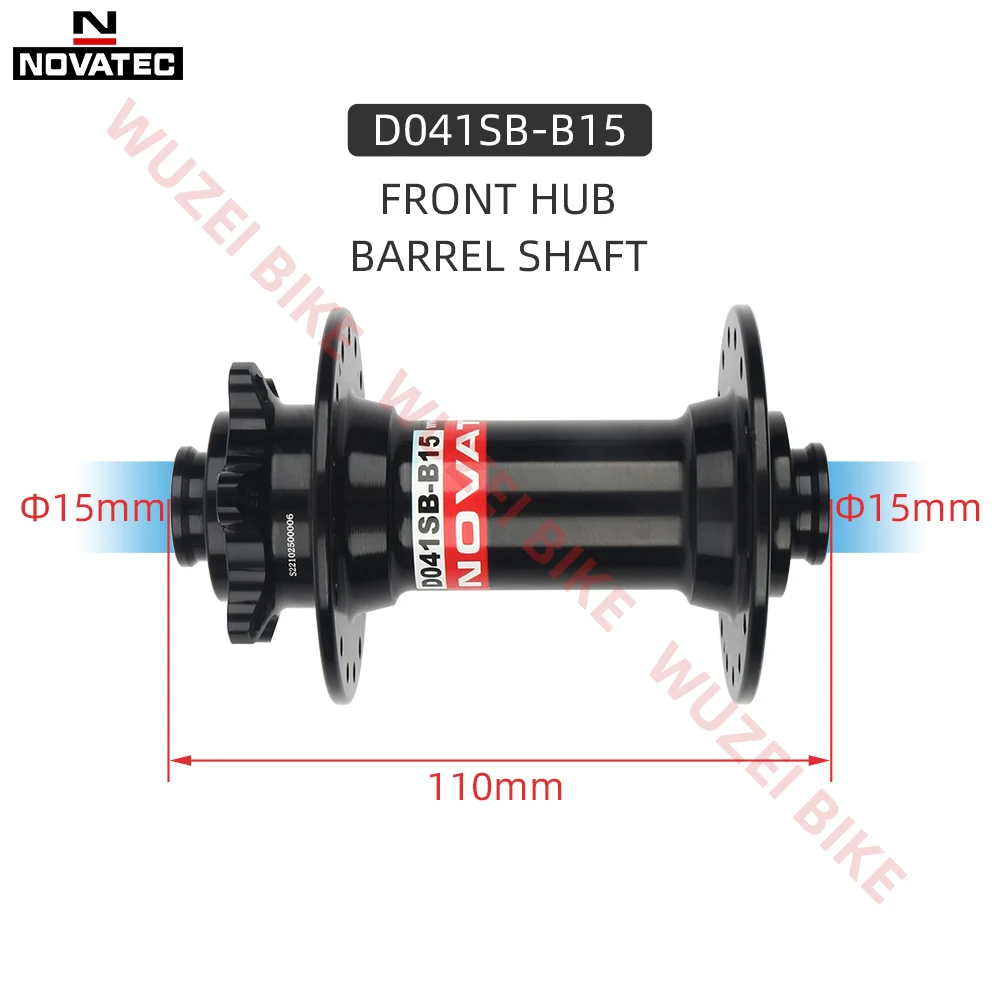 NOVATEC 쓰루 액슬 산악 자전거 프론트 허브, 시마노 MTB 액슬 허브용 프론트 허브, D041SB-15/B15, 32H, 15X110MM, 15X100MM