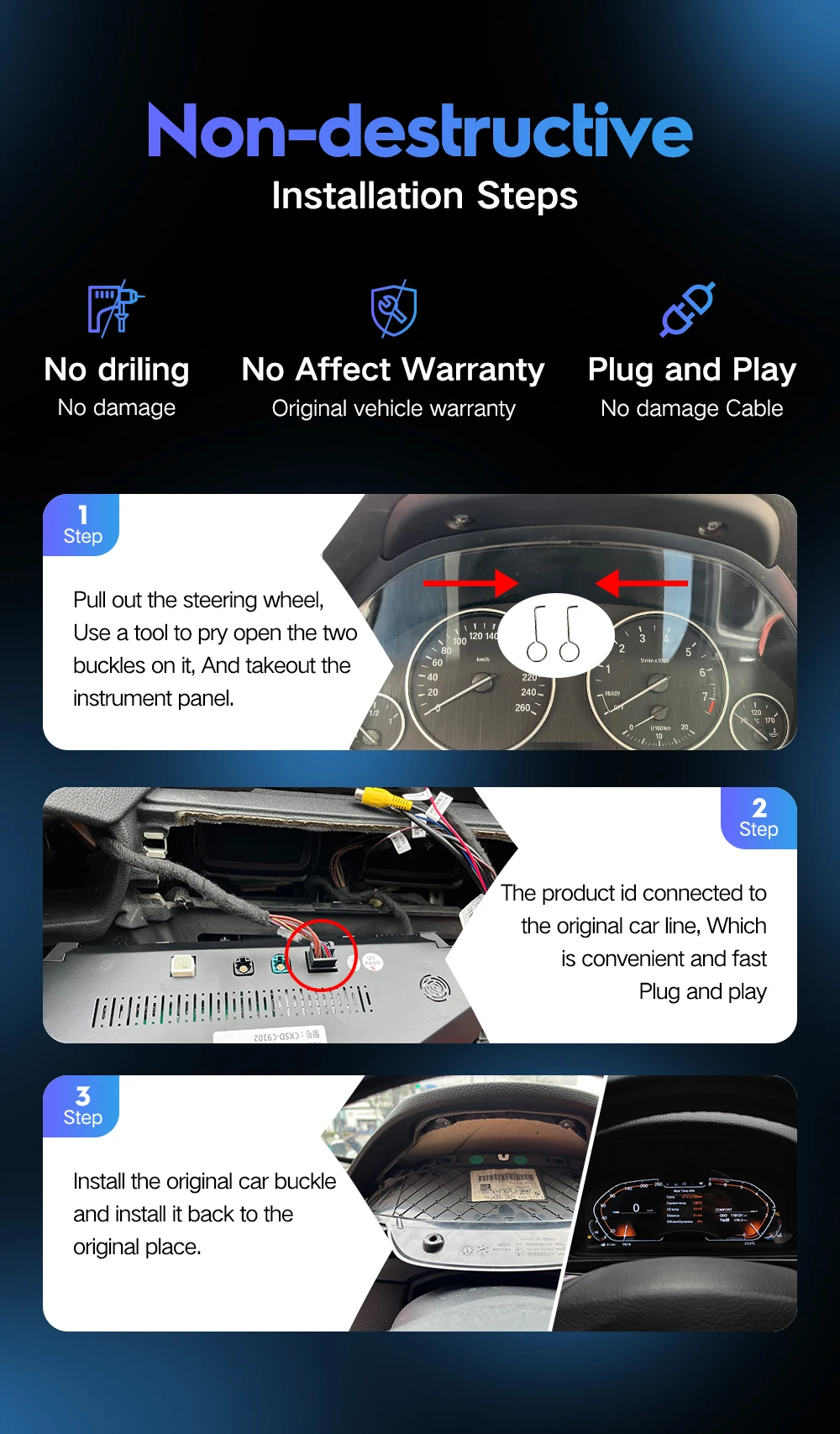 Étapes d'installation du virtual cockpit BMW serie 5