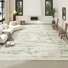 Literary Artistic Style Fresh Green Living Room Carpet Textured Bedroom Carpets Easy Clean Non-slip Washable Lounge Rug Alfombra 1