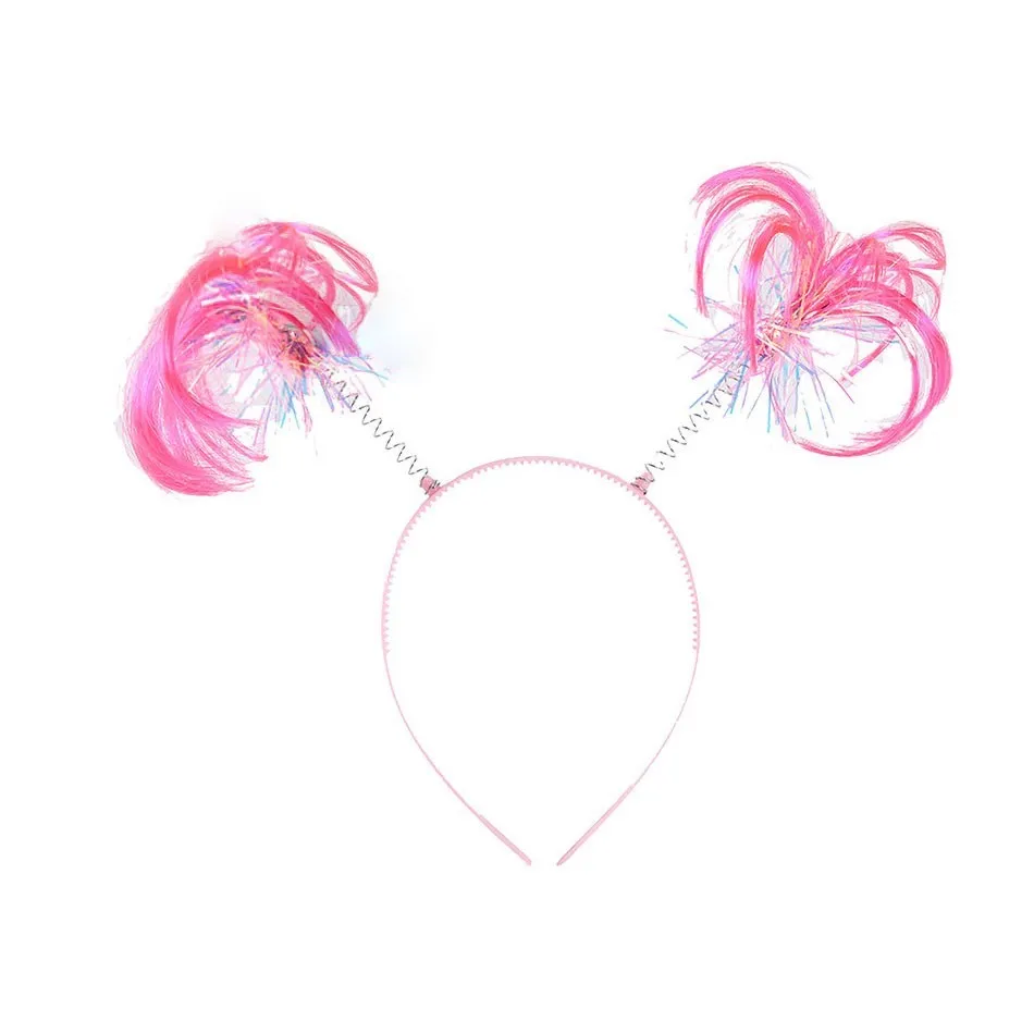

2023 New Style Children Wig Headband Women Kids Double Ponytail Braid Headwear Birthday Gifts Kids Fancy Party Accessories