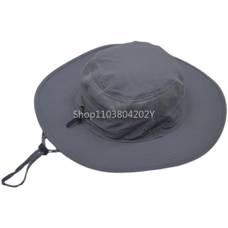 

Big Eaves Drawstring Fisherman Hat Men's Spring and Summer Japanese Outdoor Travel Mountaineering Breathable Thin Sun