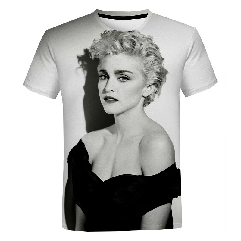 

Sexy Singer Madonna 3D Printed T-shirt Men Women Summer Harajuku Streetwear Short Sleeve Fashion Casual Oversized Tops Tees