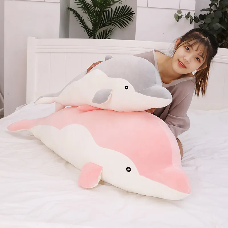 

30/50/70/90cm Kawaii Dolphin Plush Toys Cute Stuffed Animal Dolls Cotton Sleeping Cushion Soft Pillow For Children Birthday Gift