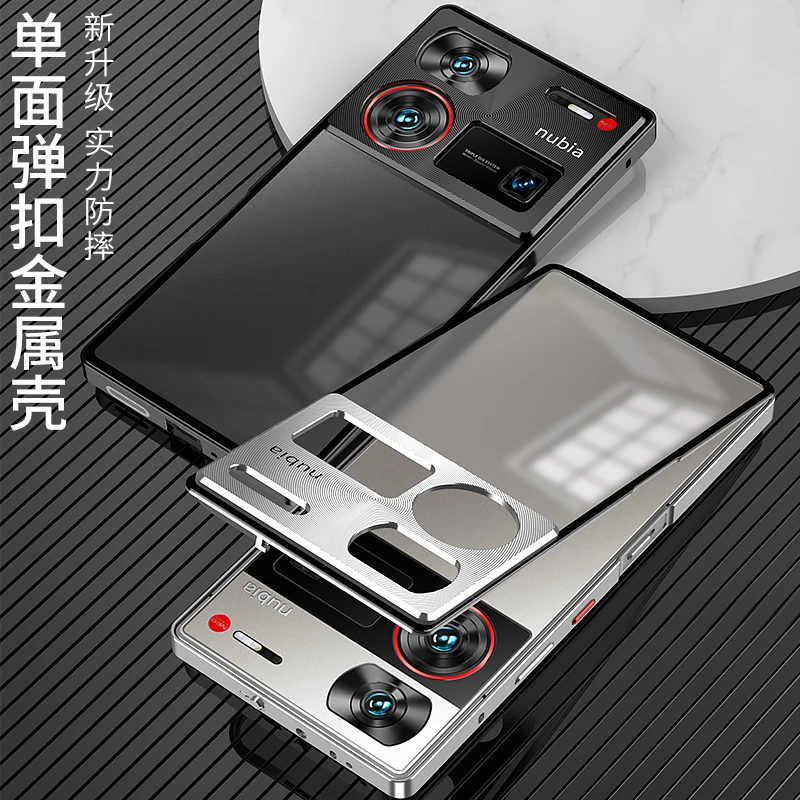 Aluminium Alloy Metal Frame Case with Matte Clear Acrylic Back Cover Bumper