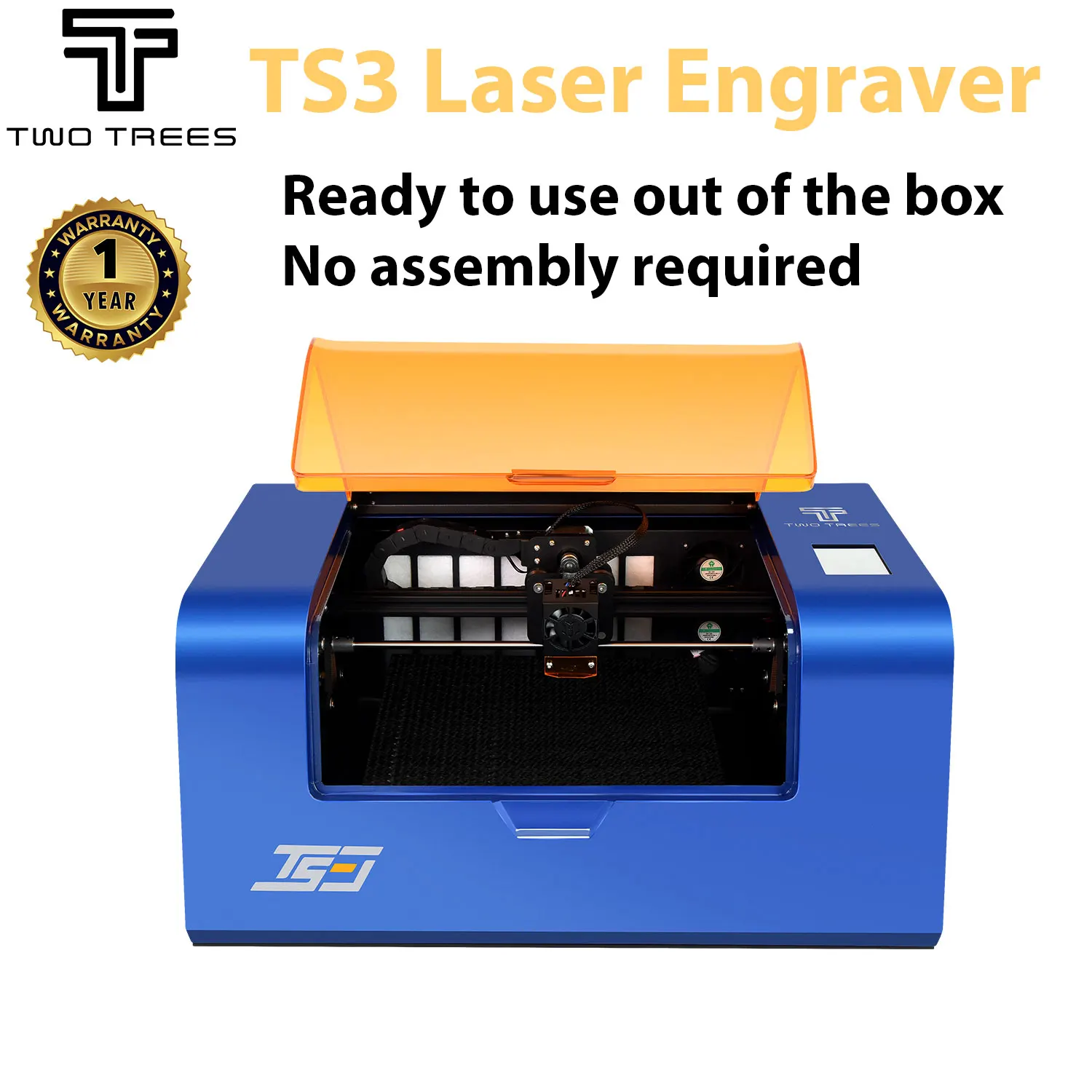 Twotrees 密閉型レーザー彫刻機 新製品 TS3 Safetest 超強力 10W LD+FAC レーザーカッター スモークフィルター付き 加工範囲が最大300×300mmに！レーザー彫刻機「TWO TREES-TTS55