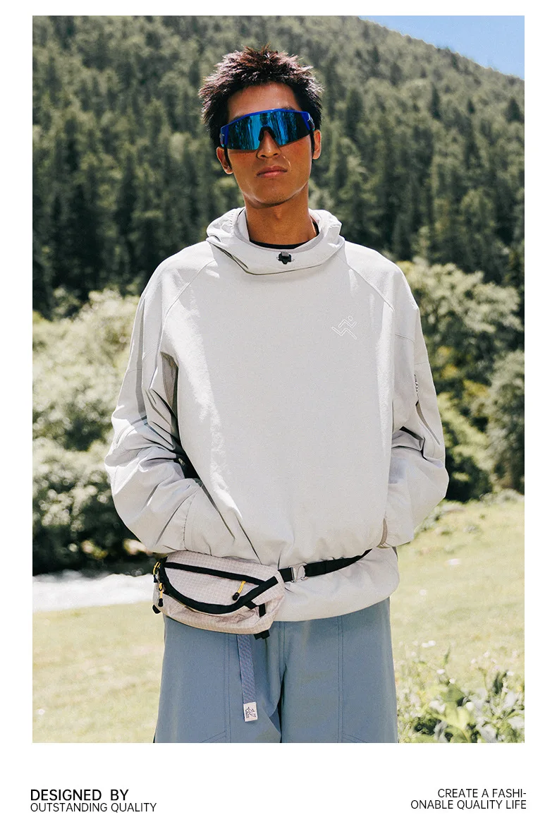 Outdoor Adventure Ready! Men's Lightweight & Quick - Dry Reflective Sports Hoodie Camping, Running, Hiking Quick-drying Sports